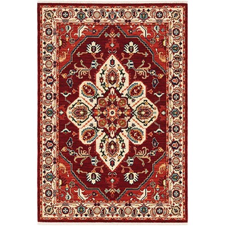 Oriental Weavers 2 ft. 6 in. x 12 ft. Lilihan Machine Woven Runner RugRed L5502C078370ST